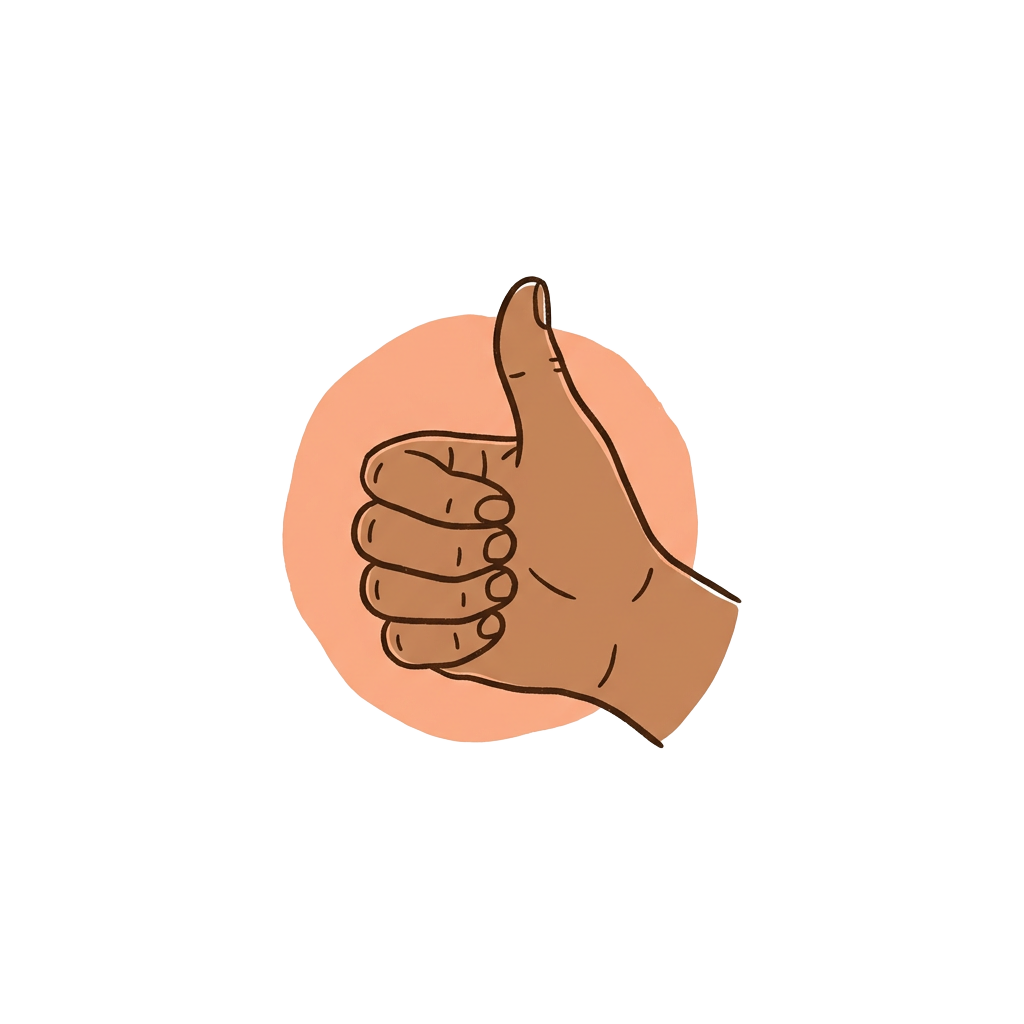 fats portion gesture: your thumb tip
